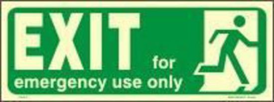 Εικόνα της Exit for Emergency Use Only Right 15x40