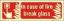 Picture of In Case of Fire Break Glass 10x30