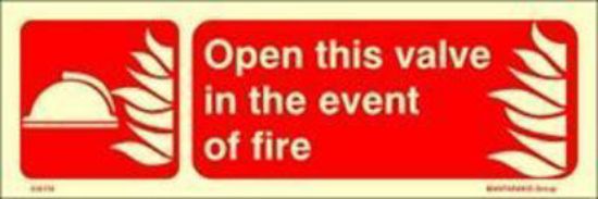 Εικόνα της Open This Valve in the Event of Fire 10x30