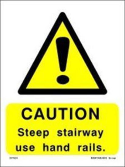 Picture of Caution Steep Stairway Use Hand Rails 15x20