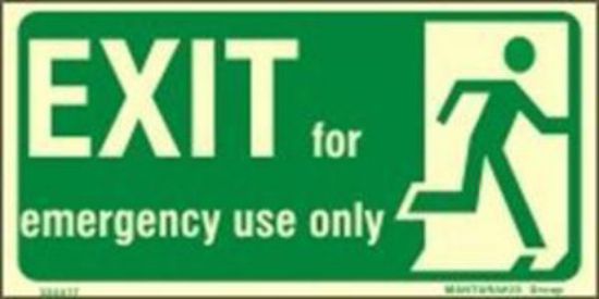 Picture of Exit for Emergency Use Only Right 15x30