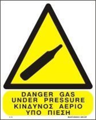 Picture of DANGER GAS UNDER PRESSURE SIGN      25x20