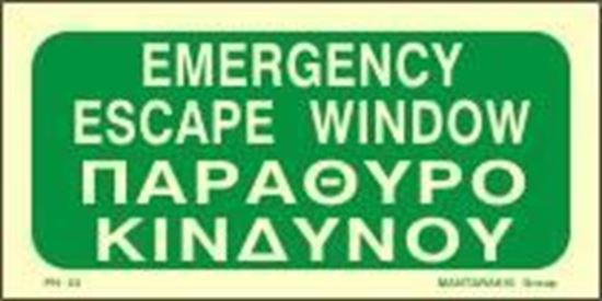 Picture of EMERGENCY ESCAPE WINDOW SIGN 10X20