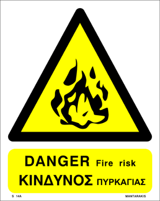 Εικόνα της Danger Fire Risk 20x25