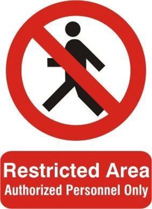 Picture of RESTRICTED AREA-AUTHORIZED PERSONNEL ONLY   20x15