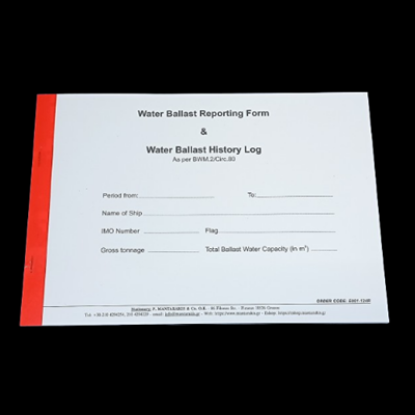 Picture of Water Ballast Reporting Form & Water Ballast History Log