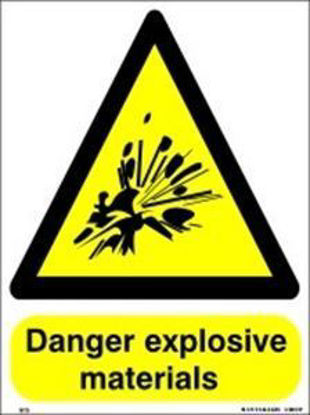 Picture of DANGER EXPLOSIVES MATERIALS 25x20