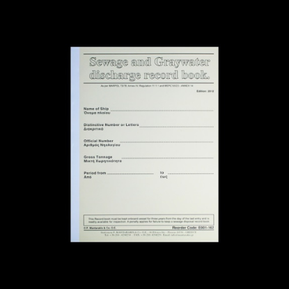 Εικόνα της Sewage and Graywater Disharge Record Book