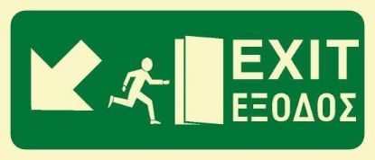 Picture of Exit (Arrow Diagonal Left Down) 15x35