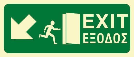 Picture of Exit (Arrow Diagonal Left Down) 15x35