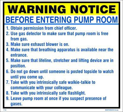 Εικόνα της WARNING NOTICE- BEFORE ENTERING PUMP ROOM 30x40