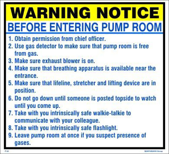 Εικόνα από WARNING NOTICE- BEFORE ENTERING PUMP ROOM 30x40