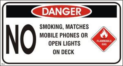 Picture of DANGER NO SMOKING, MATCHES MOBILE PHONES 20x30
