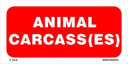 Εικόνα της Πίνακας Αυτοκόλλητος ANIMAL CARCASS(ES) 10x20