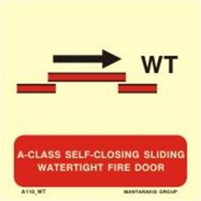 Εικόνα της A-CLASS SELF-CLOSING SLIDING WATERTIGHT FIRE DOOR SIGN 15x15
