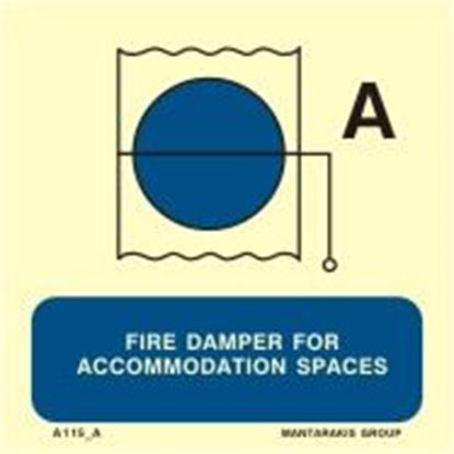 Εικόνα της Fire damper for accommodation and service spaces sign 15X15