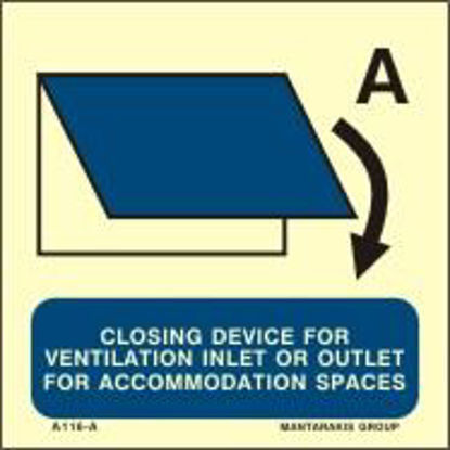 Picture of Closing device for ventilation inlet or outlet for accommodation and service spaces 15x15