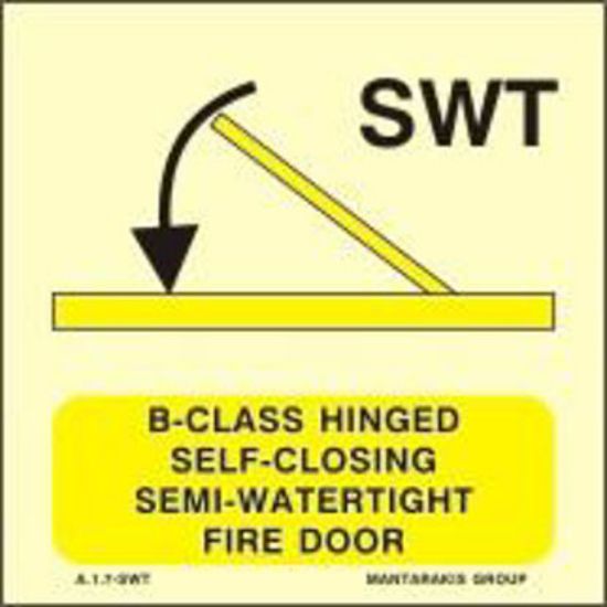 Picture of B-Class Hinged Self-Closing Semi-Watertight Fire Door 15x15
