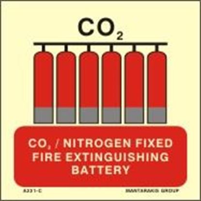 Εικόνα της Fixed fire extinguishing battery for carbon dioxide sign 15X15