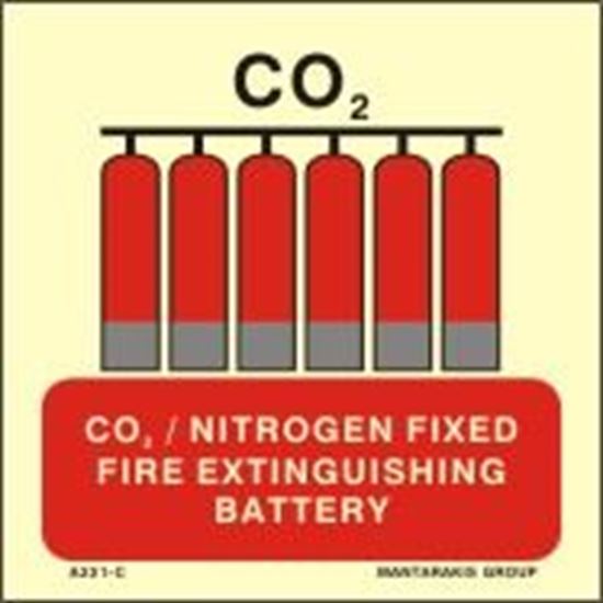 Εικόνα από Fixed fire extinguishing battery for carbon dioxide sign 15X15