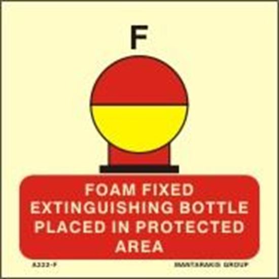 Picture of FOAM Fixed fire extinguishing bottle, placed in protected area 15X15