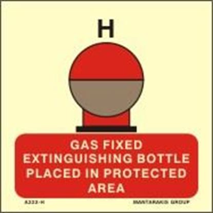 Picture of GAS Fixed fire extinguishing bottle, placed in protected area 15X15