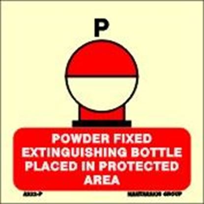 Picture of POWDER Fixed fire-extinguishing bottle, placed in protected area 15X15