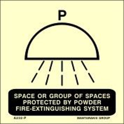 Εικόνα της Space or group of spaces protected by powder fire-extinguishing system  15x15