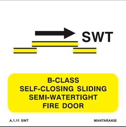 Picture of B-Class Self-Closing Sliding Semi-Watertight Fire Door 15x15