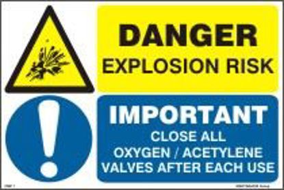 Εικόνα της Danger Explosion Risk - Close Oxygen/Acetylene 20x30