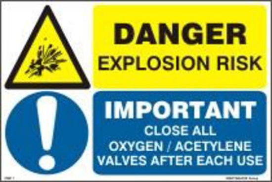 Εικόνα της Danger Explosion Risk - Close Oxygen/Acetylene 20x30