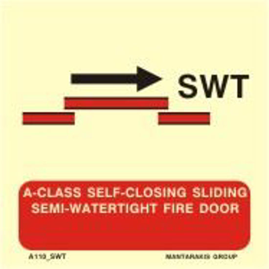 Picture of A-CLASS SELF-CLOSING SLIDING SEMI-WATERTIGHT FIRE DOOR  15x15
