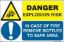 Picture of Danger Explosion Risk - In Case of Fire Remove Bottle 20x30