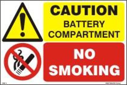 Picture of Caution Battery Compartment -No Smoking 20x30