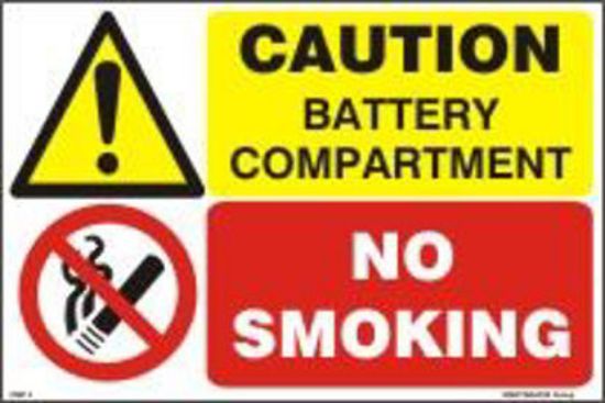 Picture of Caution Battery Compartment -No Smoking 20x30