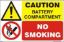 Picture of Caution Battery Compartment -No Smoking 20x30