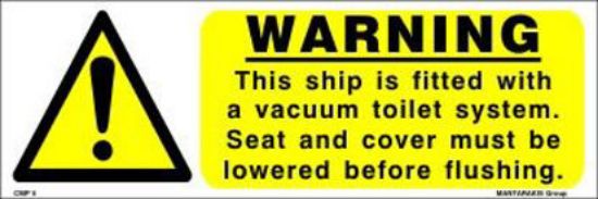 Picture of Warning Vacuum Toilet 10x30