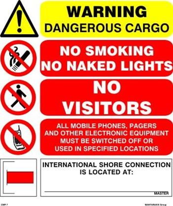 Picture of WARNING DANGEROUS CARGO SIGN 30x35