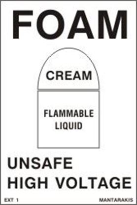 Picture of FOAM/CREAM/FLAMMABLE LIQUID SIGN  15x10