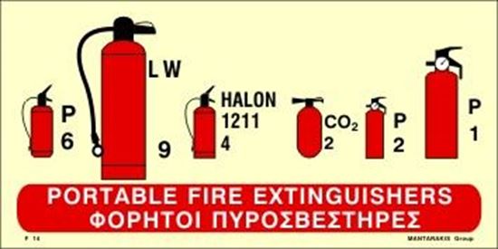 Picture of PORTABLE FIRE EXTINGUISHERS SIGN 15x30