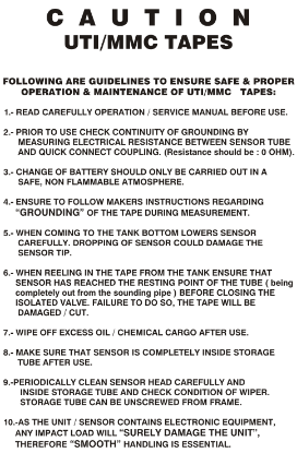 Picture of Caution UTI/MMC Tapes 30x20