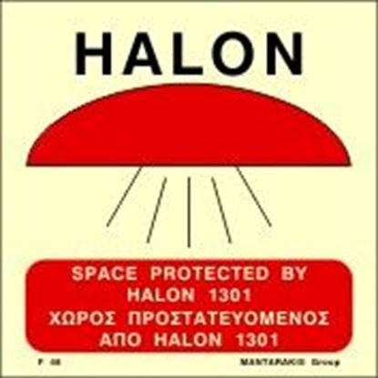 Εικόνα της SPACE PROTECTED BY HALON  1301 SIGN 15x15
