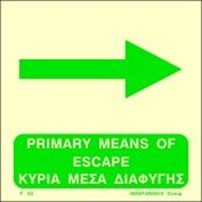 Picture of PRIMARY MEANS OF ESCAPE SIGN 15x15