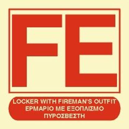 Picture of LOCKER WITH FIREMAN'S OUTFIT SIGN 15x15