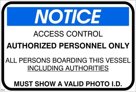 Εικόνα της Notice-Access Control Authorised Personnel Only 34x50