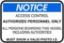 Εικόνα της Notice-Access Control Authorised Personnel Only 34x50