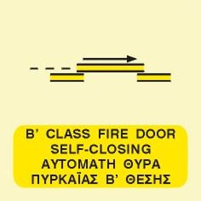 Εικόνα της B-CLASS SLIDING SELF-CLOSING FIRE DOOR SIGN 15x15