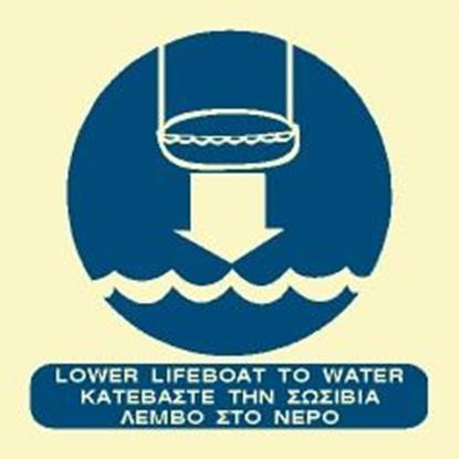 Picture of LOWER LIFEBOAT TO WATER SIGN 15X15
