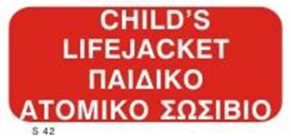 Εικόνα της CHILD'S LIFEJACKET SIGN 10x20