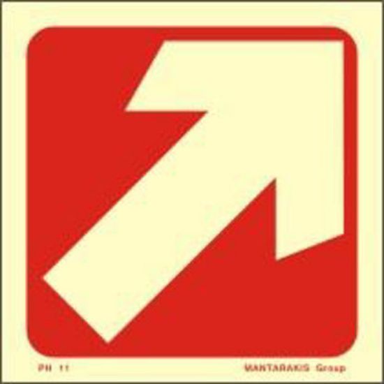 Picture of ARROW DIAGONAL SIGN 7.5x7.5 RED